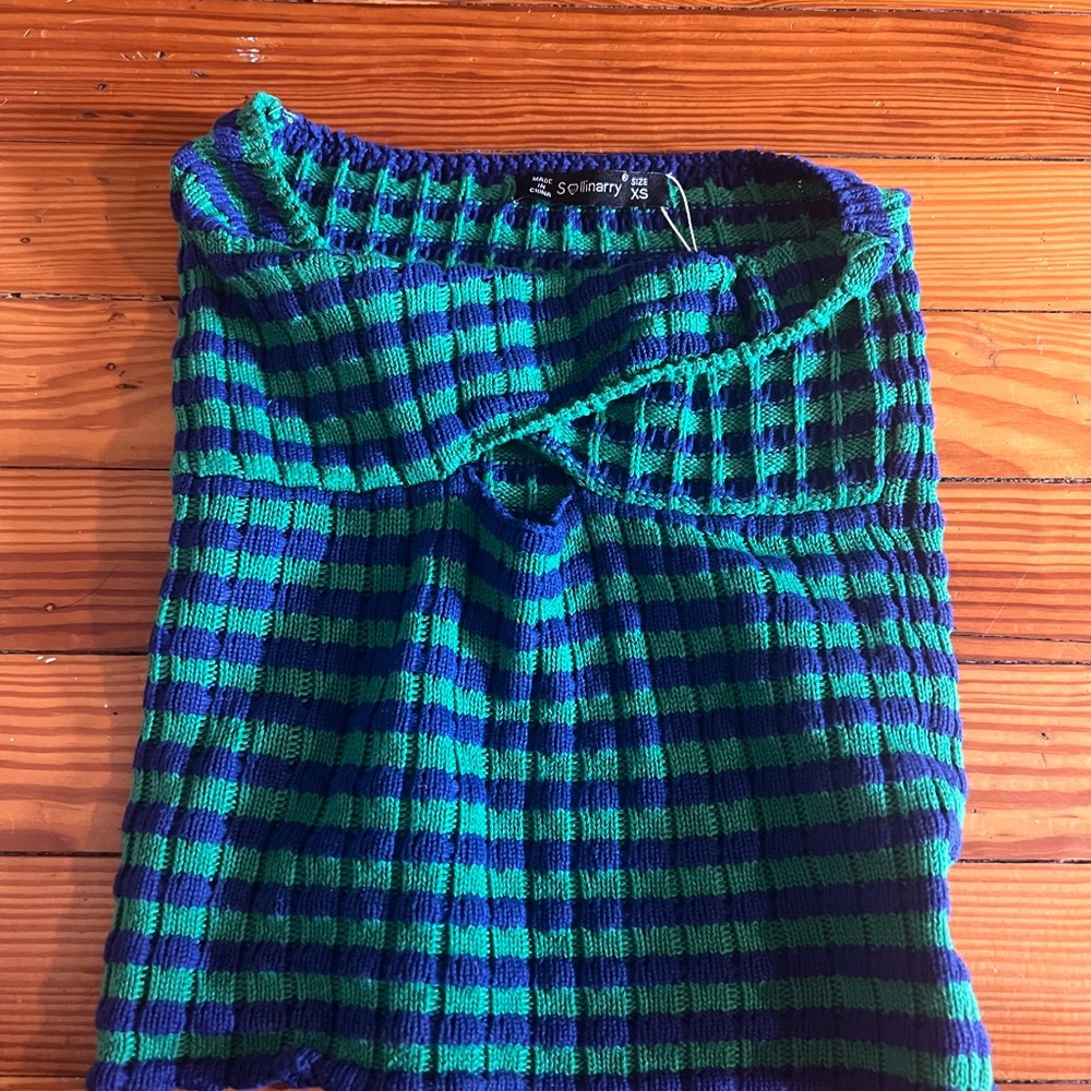 stripe twist tube top